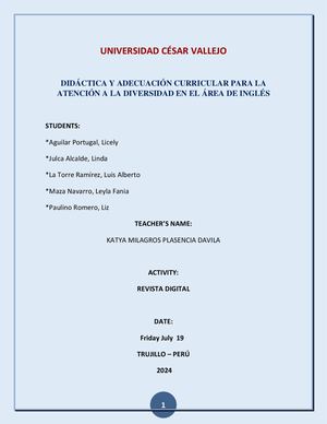 Revista Digital Sobre Recomendaciones A Los Docentes De Inglés Para Abordar Problemas De Deficiencia Intelectual