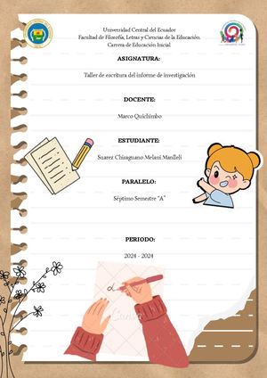 SUAREZ CHISAGUANO MELANI MANLLELI -TALLER DE ESCRITURA DEL INFORME DE INVESTIGACION