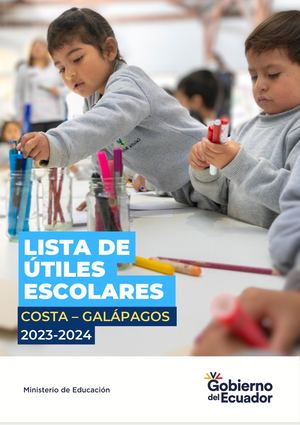 Lista De Utiles Costa Galapagos 2023 2024