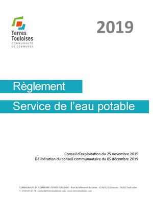 Règlement Service de l'Eau Potable 2019