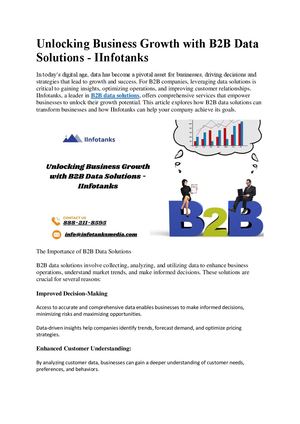 Calaméo - Unlocking Business Growth With B2b Data Solutions Iinfotanks