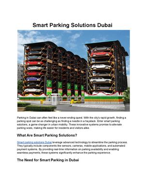 Smart Parking Solutions Dubai