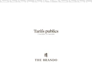 The Brando - Tarifs Publics 2024-2025