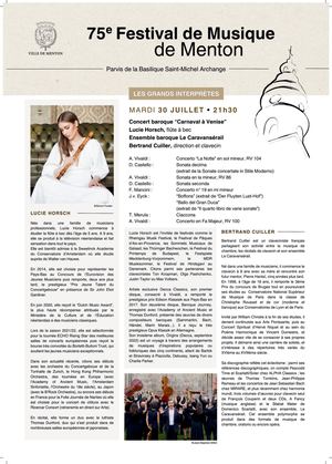 Programme de salle - Lucie Horsch | Ensemble Le Caravansérail | Bertrand Cuiller
