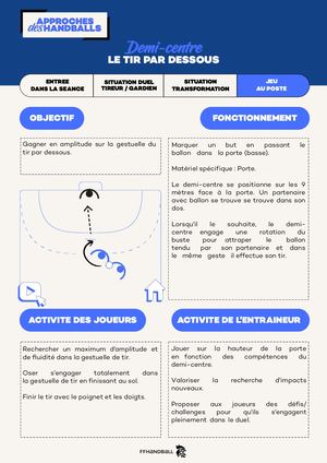 13 - Demi-centre / LE TIR PAR DESSOUS / Exercice 1