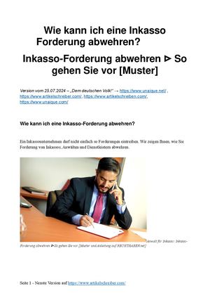 Wie Kann Ich Eine Inkasso Forderung Abwehren (Www Unaique Net)
