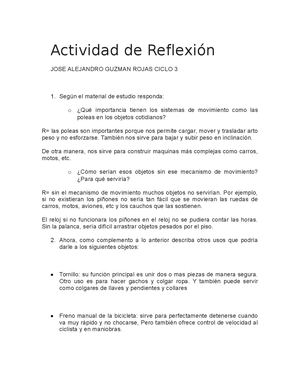 Tecnologia Actividad Reflexion