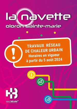 Horaires Navette Oloron à partir du 05/08/24