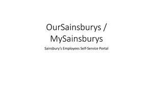 Our Sainsburys - MySainsburys