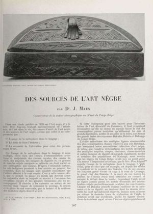 Des Sources De L'Art Nègre, Par Dr. J. Maes, In Cahiers D'Arts, Num. 6, 1930