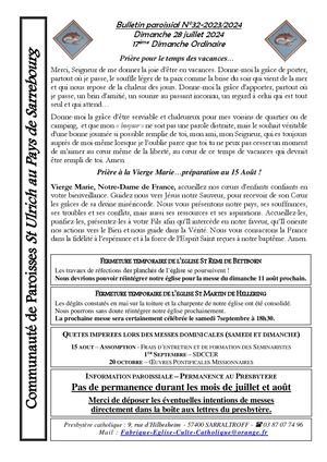 Bulletin Paroissial 32 2023 2024