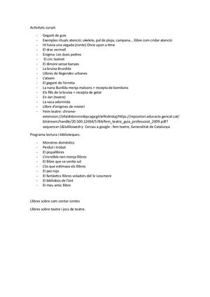 Activitats Presentades