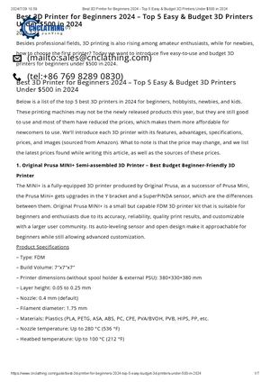 Best 3d Printer For Beginners 2024 Top 5 Easy & Budget 3d Printers Under $500 In 2024