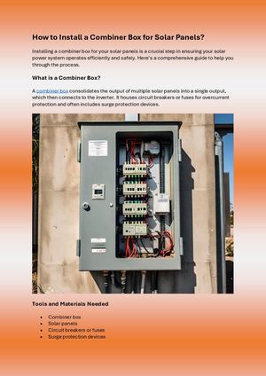 Collaborative Box Installation Calaméo - How to Install a Combiner Box for Solar Panels?