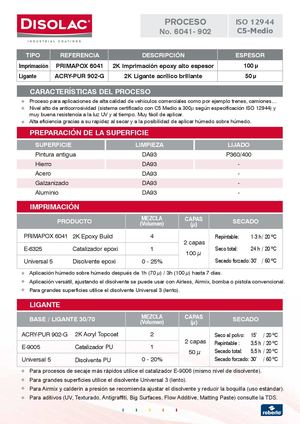Proceso Primapox 6041 Acry Pur 902 G Tecnhical System Es