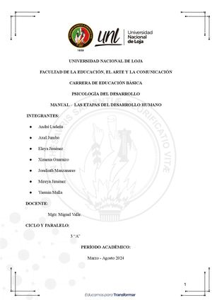 Manual Las Etapas Del Desarrollo Humano