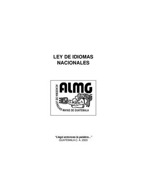 6 Ley De Idiomas Nacionales Decreto Número 19 2003