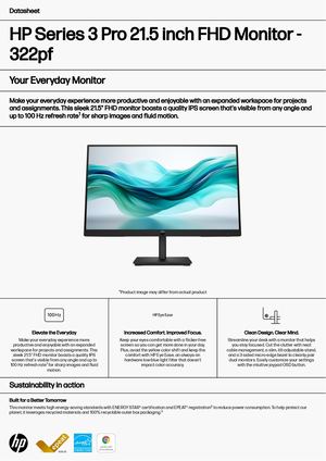 (商用螢幕_EN) HP 322pf Datasheet