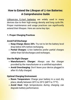 Calaméo - How to Extend the Lifespan of Li-Ion Batteries?