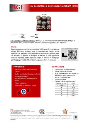 Chiffre Droite Non Tranchant Gras