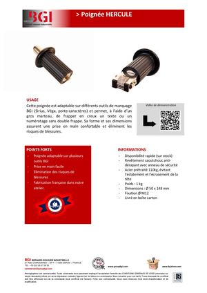 Fiche Technique Poignee HERCULE