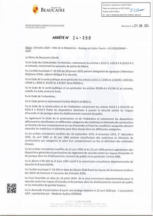 Fichier Parution Des Arrêtés 24 390 à 24 398 Du 25 07 2024