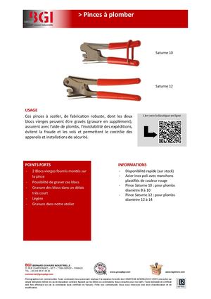 Fiche Technique Pince A Plomber