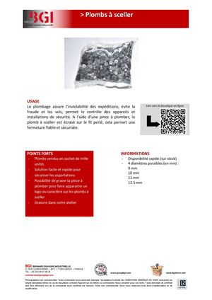 Fiche Technique Plombs A Sceller