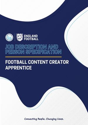 BBFA Job Adverts Football Content Creator Apprentice