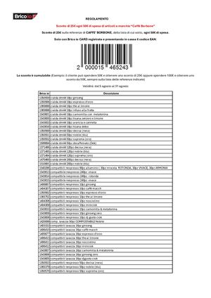 Solo Online_Regolamento Sconto Caffe' BORBONE Sconto 25€ Su 50€