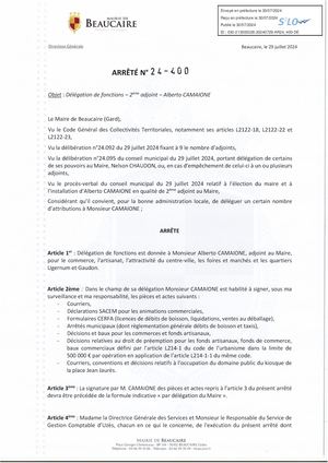 Parution Des Actes Administratifs Du 30 Juillet
