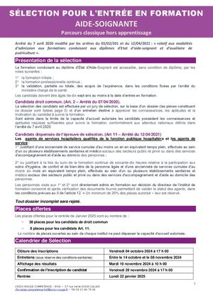 Dossier Selection AS CALAIS RENTREE 2025