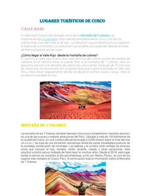 Lugares Turísticos De Cusco