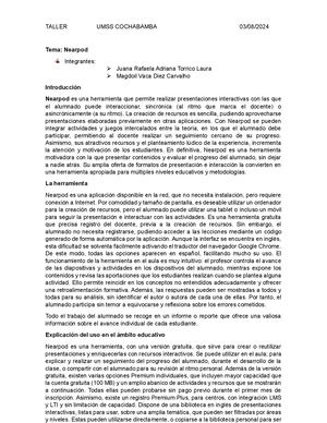 Taller De Nearpod Oficial Pdf