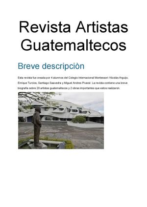 Revista Artistas Guatemaltecos