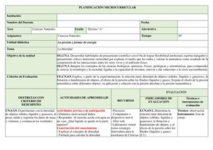 Planificación 5 La Densidad
