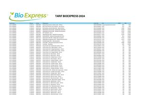 Tarif BioExpress Août 2024