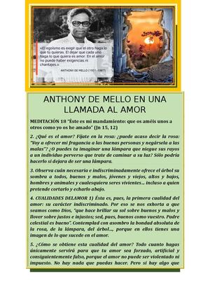 Una Llamada Al Amor De Anthony Mello