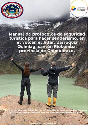 Manual  de Protocolos de Seguridad Turistas para Hacer Senderismo en el volcán "El Altar",  Parroquia Quimiag, Cantón Riobamba, Provincia de Ch Comprimido