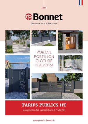 PORTAILS BONNET | Tarifs HT 2024