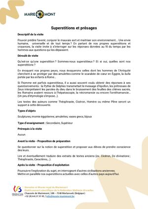 Superstitions Et Presages