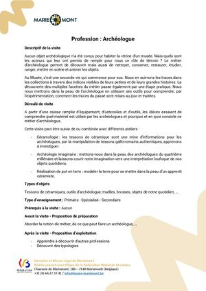Profession Archéologue