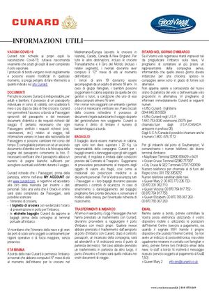 Cunard, Informazioni Utili