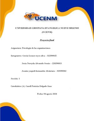 Proyecto Final Psicologia Organizacional