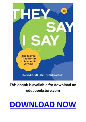 They Say I Say 5th Edition Pdf