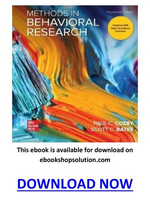 Methods In Behavioral Research 14th Edition Pdf