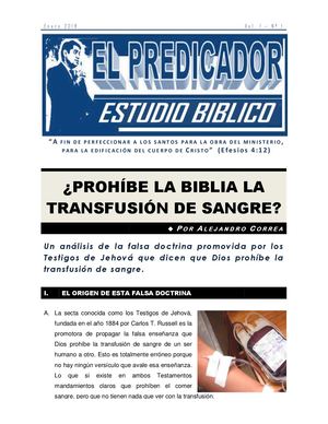 01 Prohibe La Biblia La Transfusion De Sangre