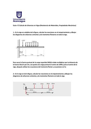 Guia N°2 Calculo De Esfuerzos En Vigas