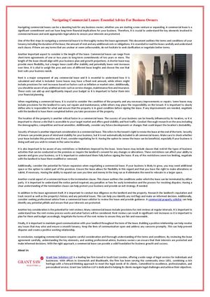 Navigating Commercial Leases Essential Advice For Business Owners