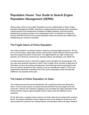 Reputation House Serm